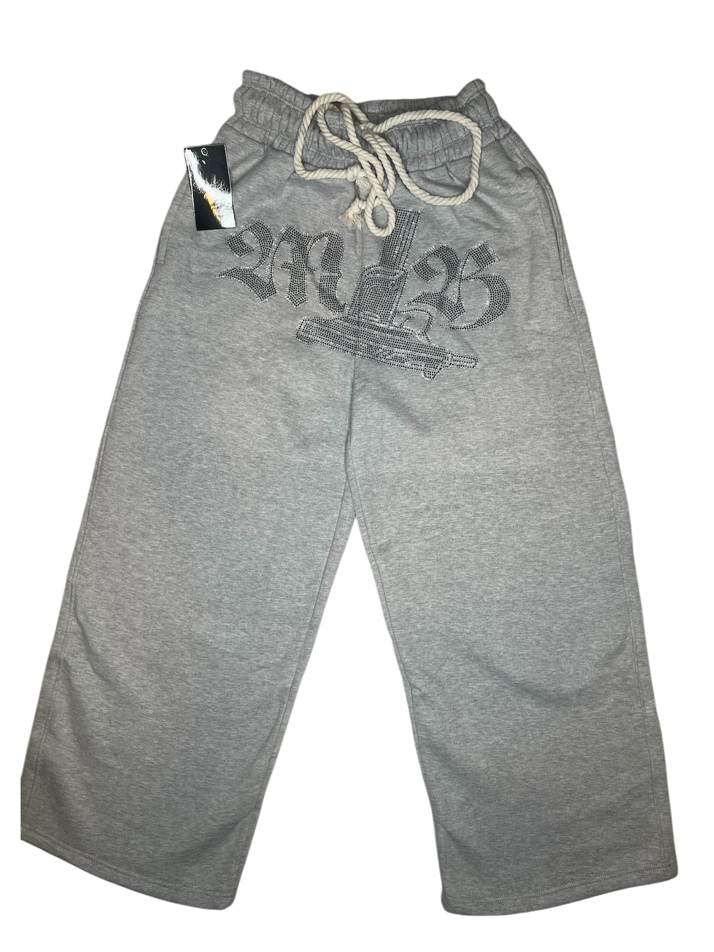 GRAY RHINESTONE SWEATS