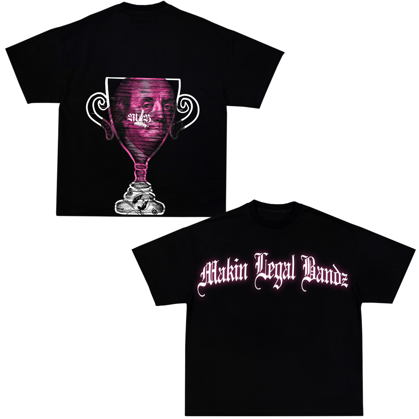Trophied up T (black & pink)