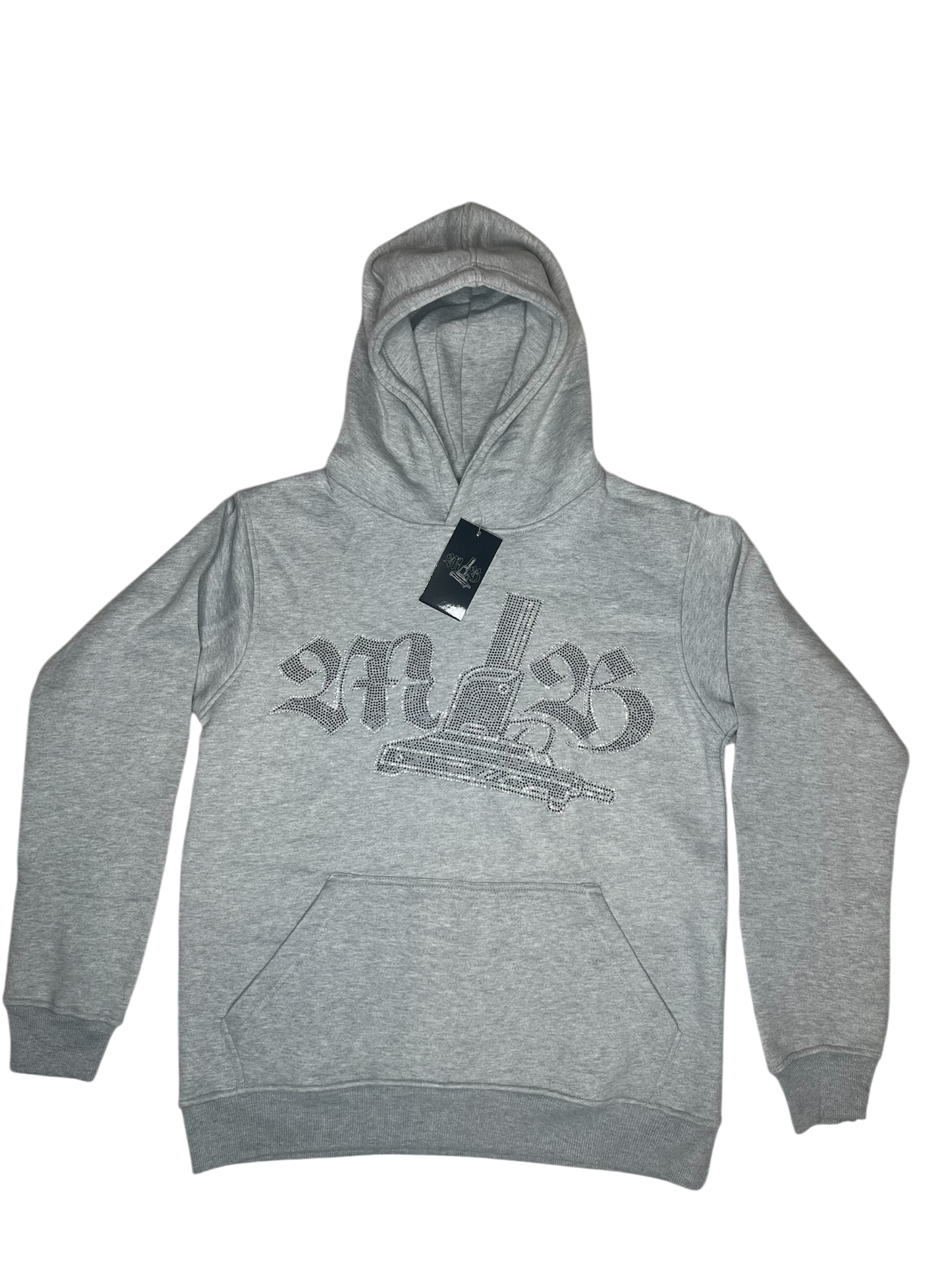 GRAY RHINESTONE HOODIE