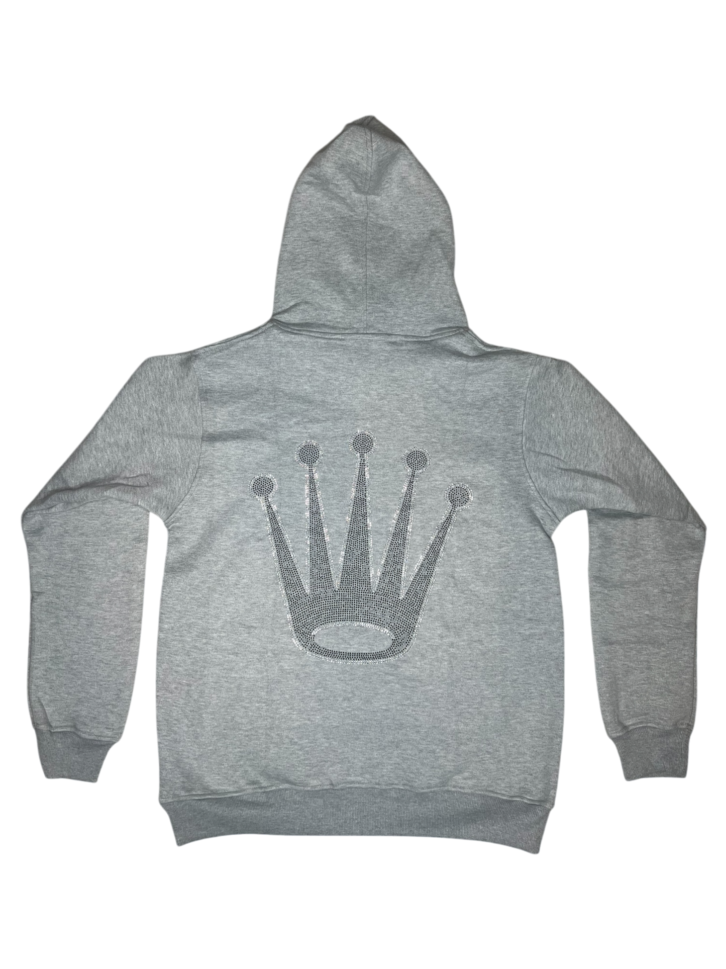 GRAY RHINESTONE HOODIE