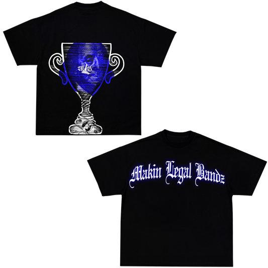 Trophied up Tee (black & blue)