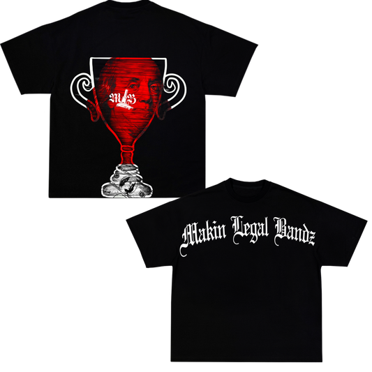 Trophied up Tee (black & red)