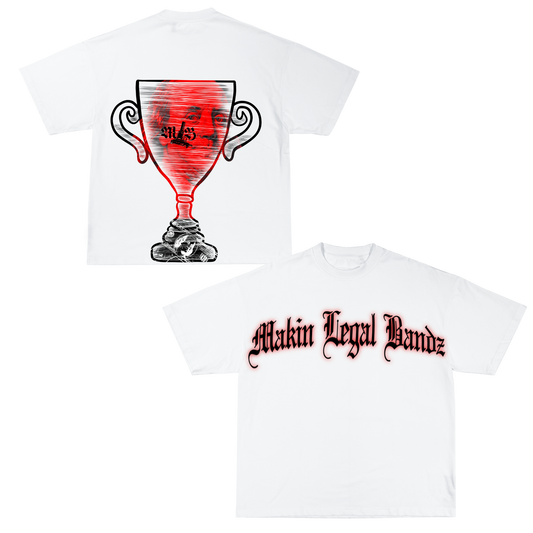 Trophied up Tee. (white & red)